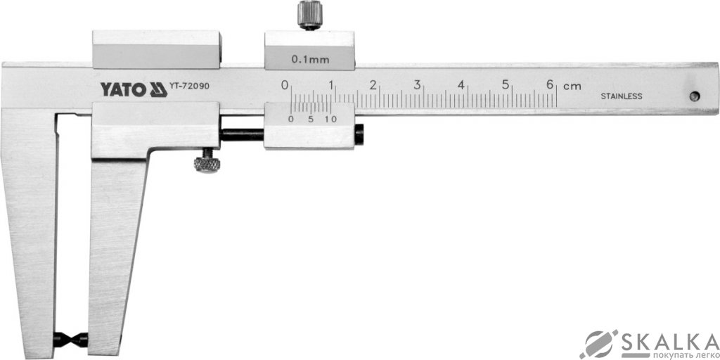 Штангенциркуль для тормозных дисков Yato L 160 мм 0-60 мм (YT-72090) На фото Штангенциркуль для тормозных дисков Yato L 160 мм 0-60 мм (YT-72090)