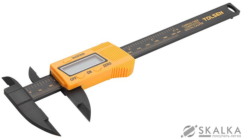 На фото Штангенциркуль электронный Tolsen 150 мм композитный (35052)