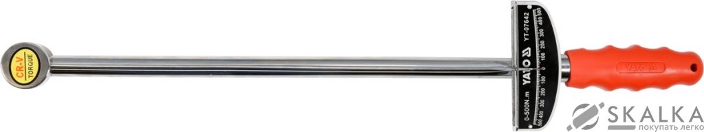 На фото Стрелочный динамометрический ключ Yato 3/4" 0-500 Нм (YT-07642)