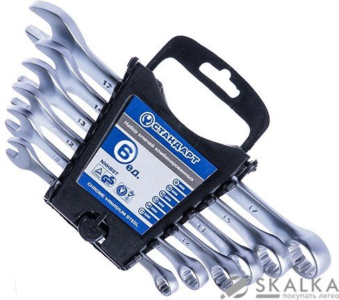 На фото Набор ключей комбинированных Стандарт 6 шт 8,10,12-14,17 мм (NKK6ST)