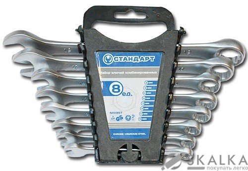 На фото Набор ключей комбинированных Стандарт 8 шт 8-10,12-14,17,19 мм (NKK8ST)