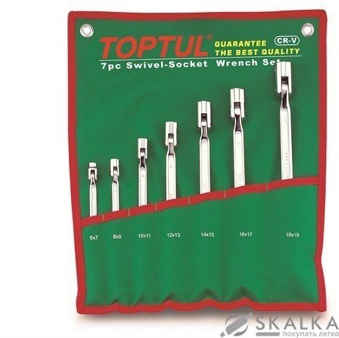 Набор ключей шарнирных Toptul 7 шт 6-19 мм (GAAA0704) На фото Набор ключей шарнирных Toptul 7 шт 6-19 мм (GAAA0704)