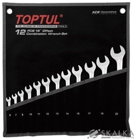 На фото Набор ключей комбинированных Toptul 12 шт 6-22 Hi-Performance (GPAX1202)