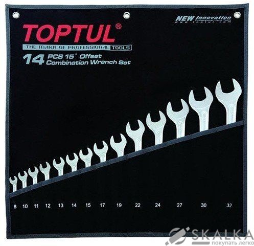 На фото Набор ключей комбинированных Toptul 14 шт 8-32 Hi-Performance (GPAX1401)
