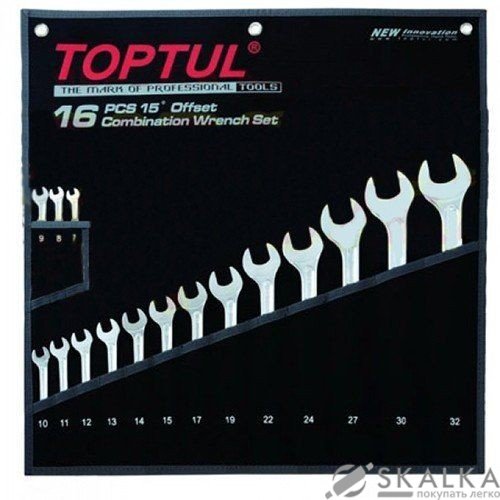 Набор ключей комбинированных Toptul 16 шт 7-32 Hi-Performance (GPAX1601) На фото Набор ключей комбинированных Toptul 16 шт 7-32 Hi-Performance (GPAX1601)
