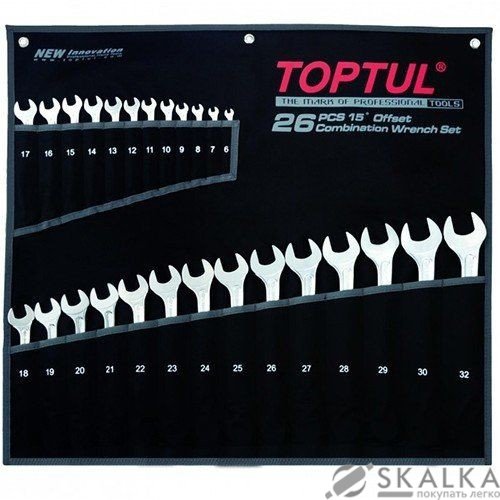 На фото Набор ключей комбинированных Toptul 26 шт 6-32 Super-Torque (GPAW2601)