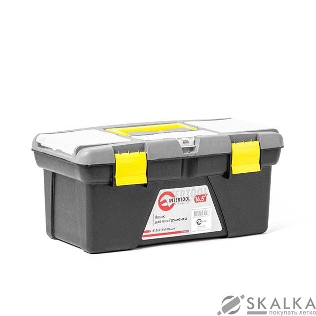 Ящик Intertool для инструмента 16.5" 412*214*188мм (BX-0316) На фото Ящик Intertool для инструмента 16.5" 412*214*188мм (BX-0316)