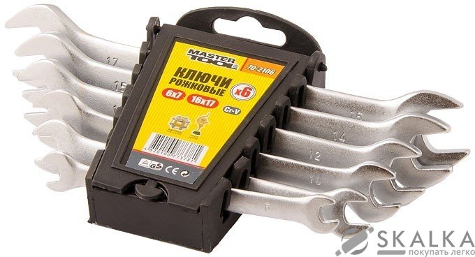 На фото Набор рожковых ключей Mastertool 6 шт 6х7 - 16х17 мм (70-2106)