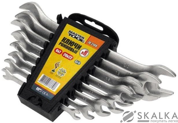 Набор рожковых ключей Mastertool 8 шт 6х7 - 20х22 мм (70-2108) На фото Набор рожковых ключей Mastertool 8 шт 6х7 - 20х22 мм (70-2108)