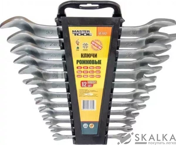 На фото Набор рожковых ключей Mastertool 12 шт 6х7 30х32 мм (70-2112)
