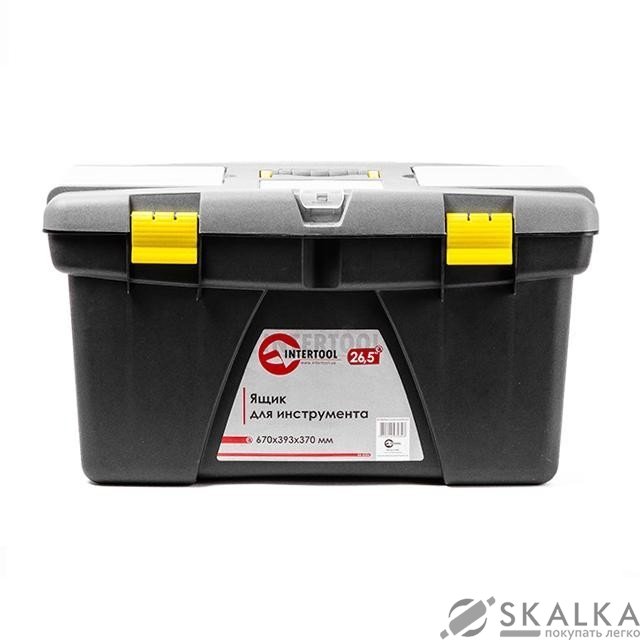Ящик Intertool для инструмента 26.5" 670*393*370мм (BX-0326) На фото Ящик Intertool для инструмента 26.5" 670*393*370мм (BX-0326)