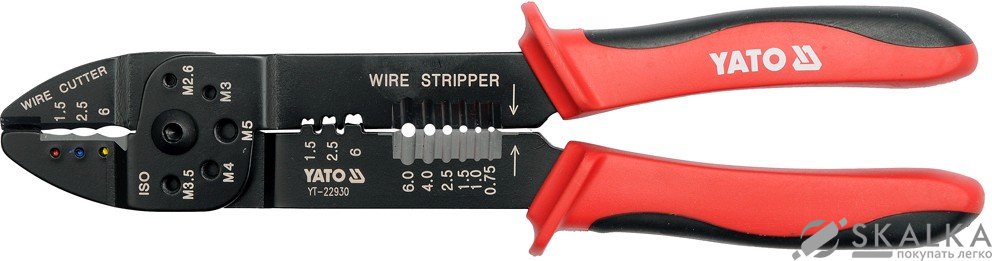 Клещи для снятия изоляции Yato 0.75-6 мм 240 мм (YT-22930) На фото Клещи для снятия изоляции Yato 0.75-6 мм 240 мм (YT-22930)