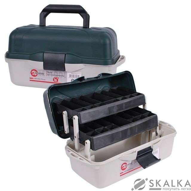 Ящик Intertool для инструмента 16" 400*205*190мм (BX-6116) На фото Ящик Intertool для инструмента 16" 400*205*190мм (BX-6116)