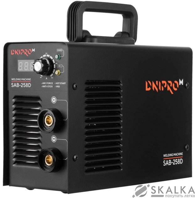 На фото Сварочный инвертор Дніпро-М SAB-258D 1.6-4.0 мм 20-250 А (80625011)