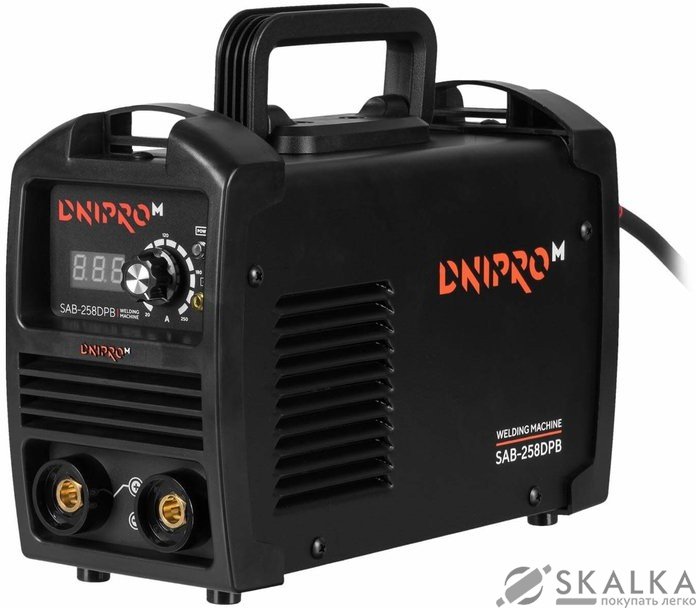 На фото Сварочный инвертор Дніпро-М SAB-258DPB 1.6-4.0 мм 20-250 А (80625012)