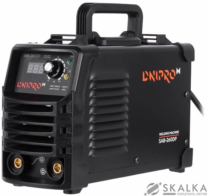 На фото Сварочный инвертор Дніпро-М SAB-260DP 1.6-5.0 мм 20-250 А (80625019)
