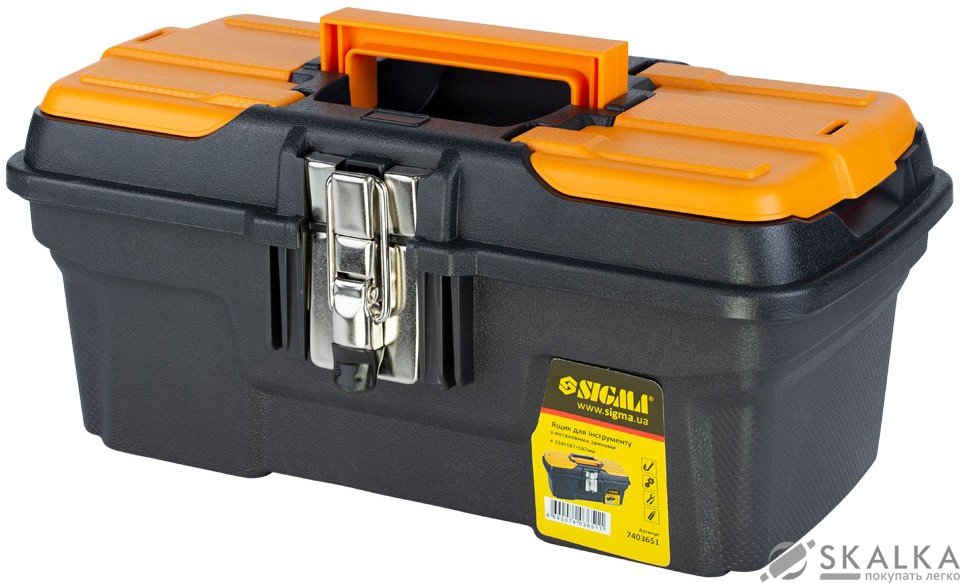 Ящик для инструмента Sigma 334×187×147 мм c металлическими замками (7403651) На фото Ящик для инструмента Sigma 334×187×147 мм c металлическими замками (7403651)