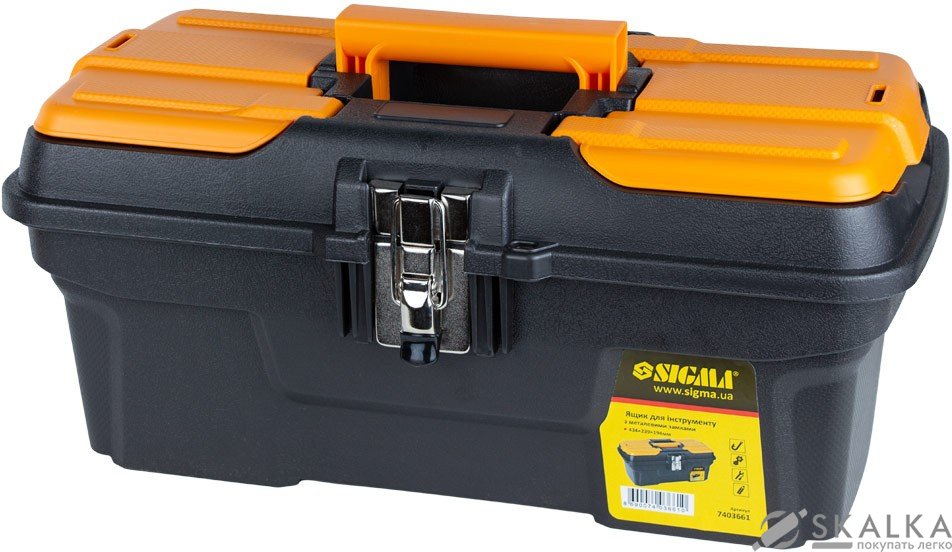 На фото Ящик для инструмента Sigma 434×239×194 мм c металлическими замками (7403661)