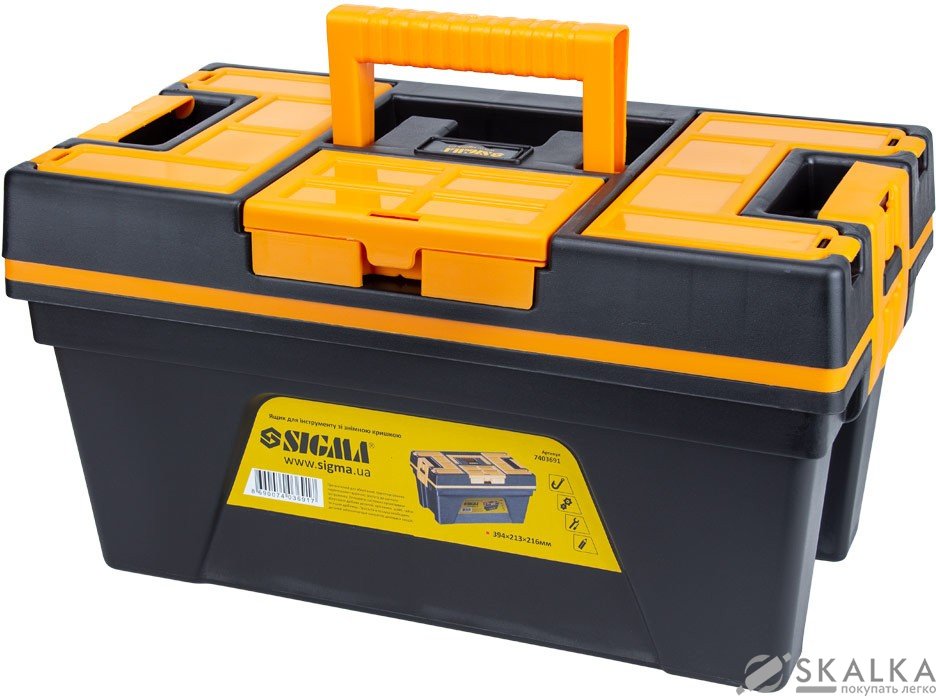На фото Ящик для инструмента Sigma со съемной крышкой 394×213×216 мм (7403691)