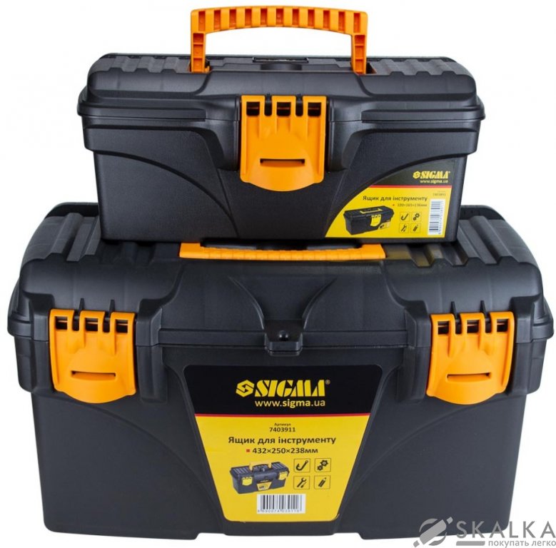 На фото Набор ящиков для инструмента Sigma 2в1 320×165×136 мм и 432×250×238 мм (7403871)