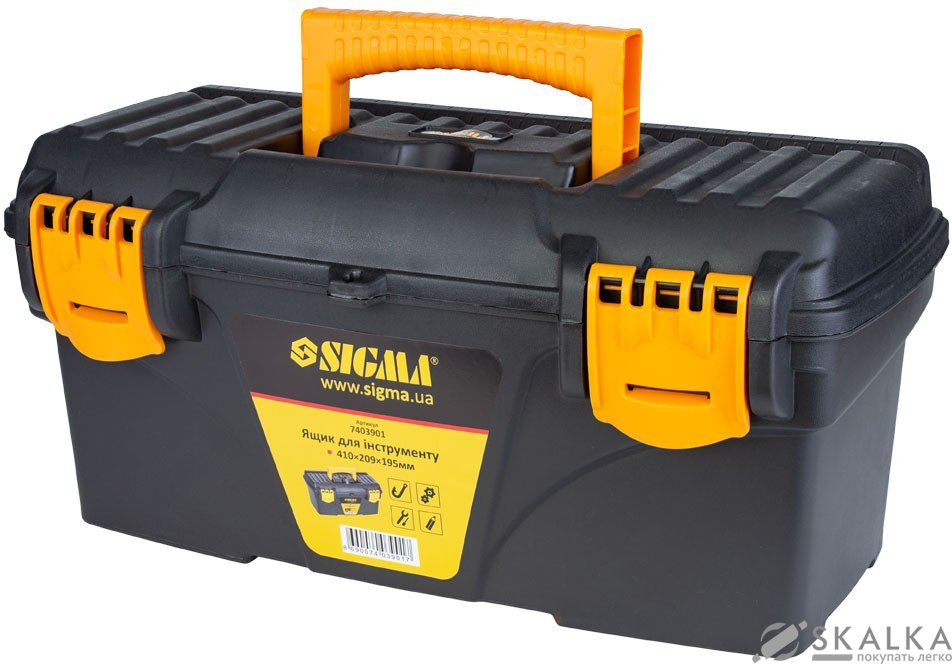 Ящик для инструмента Sigma 410×209×195 мм (7403901) На фото Ящик для инструмента Sigma 410×209×195 мм (7403901)