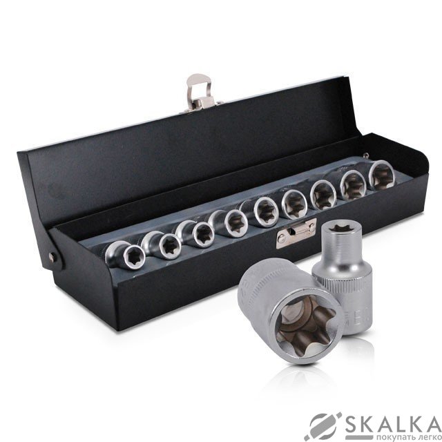 На фото Набор головок TORX Intertool 9шт, E10-E24, 1/2 (ET-6014)