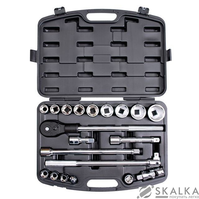 На фото Профессиональный набор инструмента Intertool 3/4", 20ед 19-50мм CrV (ET-6023)