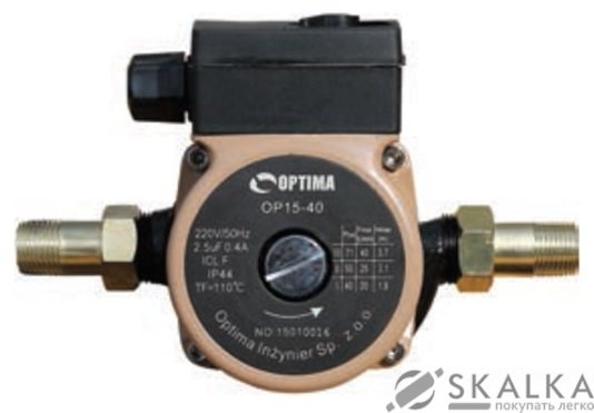 На фото Насос циркуляционный Optima OP15-40 130 мм + гайки + кабель с вилкой