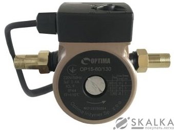Насос циркуляционный Optima OP15-60 130 мм + гайки + кабель с вилкой На фото Насос циркуляционный Optima OP15-60 130 мм + гайки + кабель с вилкой