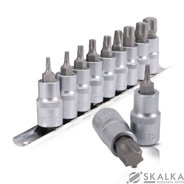 На фото Набор TORX на планке Intertool 9шт 1/2" Т20;25;30;40;45;50;55;60;70 (HT-1849)