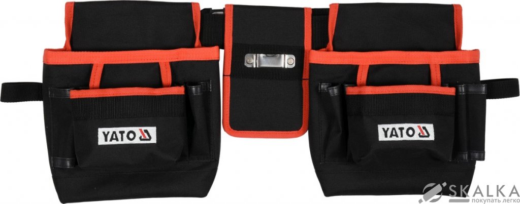 На фото Пояс с 4 карманами для инструментов и держателем для рулетки Yato (YT-74002)