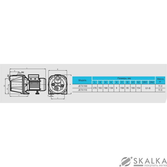 На фото Поверхностный насос JETX110 Rudes