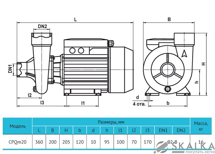 На фото Поверхностный насос CPQm20 Rudes