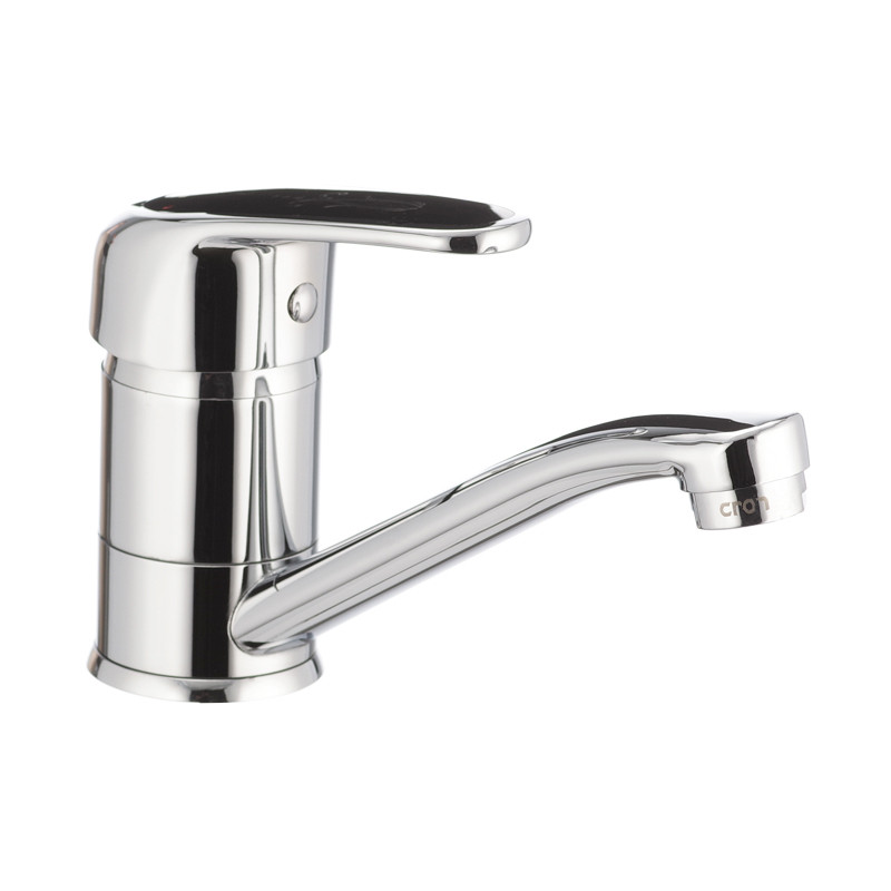 Смеситель для раковины CRON MAGIC 004 (излив 15 см) (черная ручка) (CR0107)