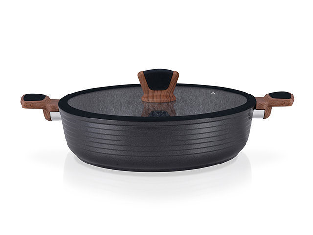 Сотейник Diamond Grey 28x7.5 см/4.1 л со стеклянной крышкой (AL-4306.28)