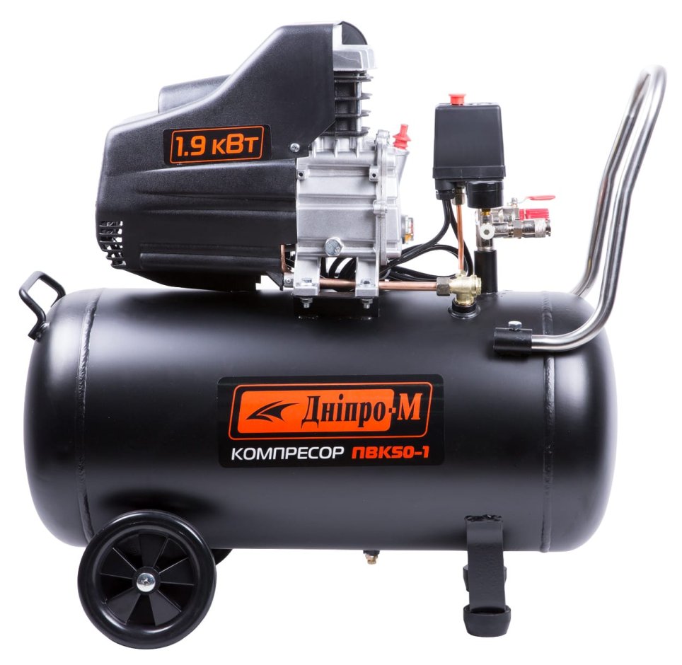 Компрессор Дніпро-М ПВК50-1 1.9кВт 50л 206л/мин 8бар 220В (70213000)
