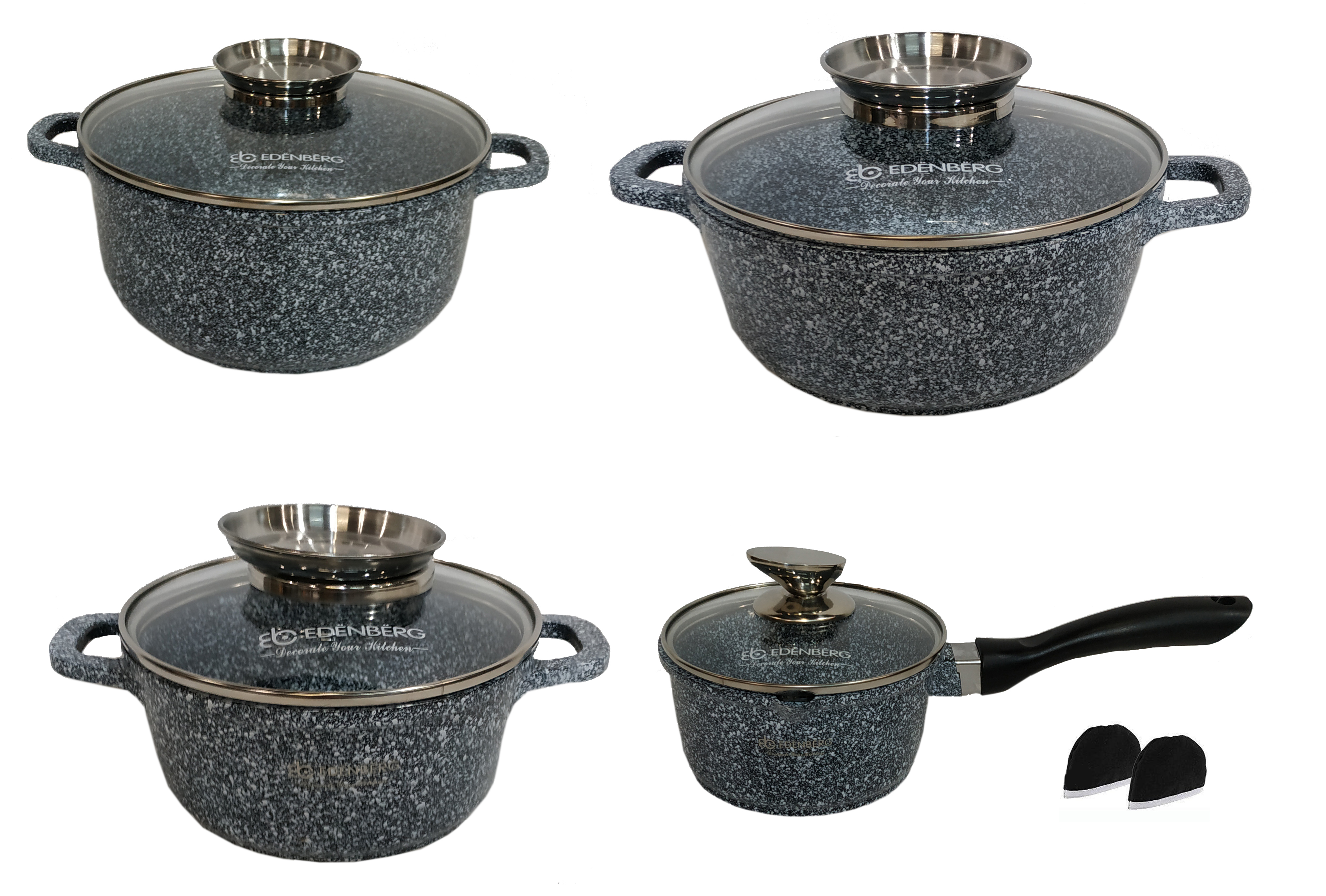 Набор посуды с мраморным покрытием Edenberg 10 предметов (EB-8010)