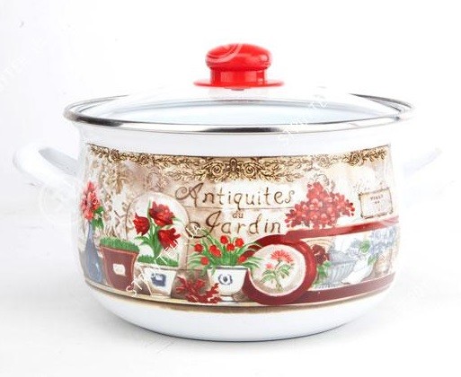 Набор кастрюль Gusto Квітковий сад 2.1л/3.1л/4л (GT-T-3-FG)