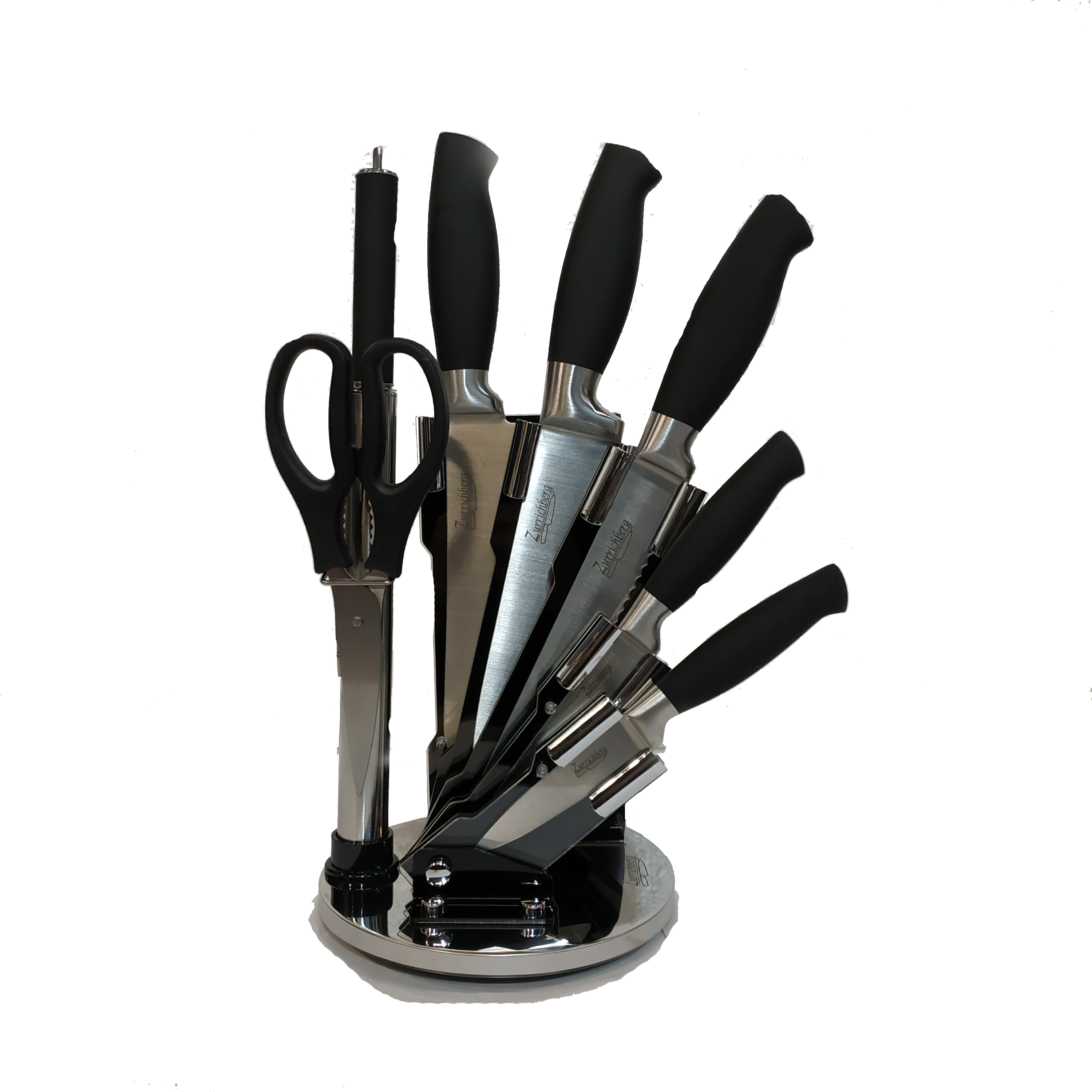 Набор ножей Zurrichberg на подставке 8 предметов (ZBP-5001 Black)