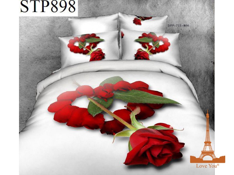 Комплект постельного белья Love you Симпатия 230х245 см 5шт Семейный Белый (stp 898)