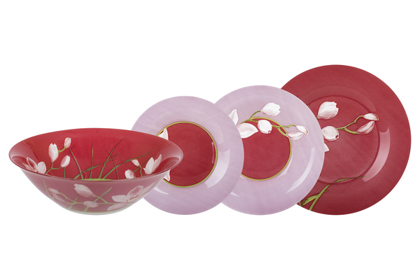 Сервиз столовый Luminarc Red Orchis 19 предметов (G0663)