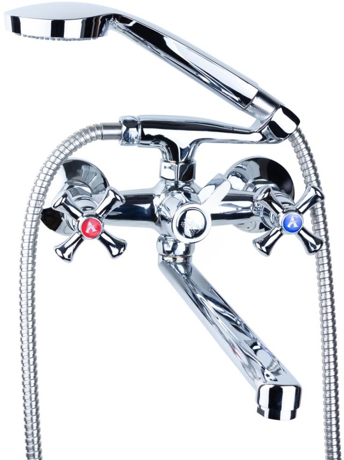 Смеситель для ванны Aquatica PL 1/2" гусак прямой 350мм дивертор встроенный картриджный (PL-2C255C)