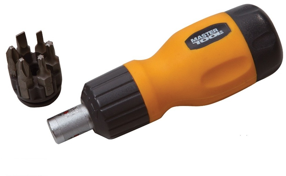 Отвертка с трещоткой Mastertool 6 насадок малая (40-0517)