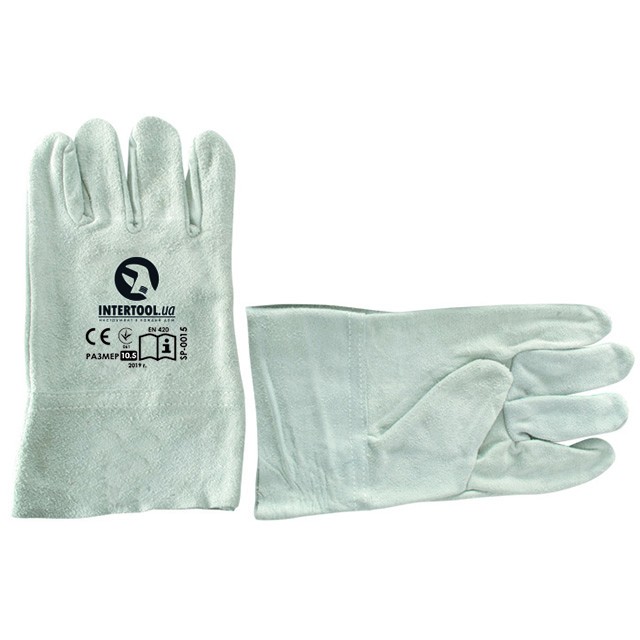 Перчатка замшевая Intertool (крага) 10.5" (ящик 120 пар) (SP-0015W)