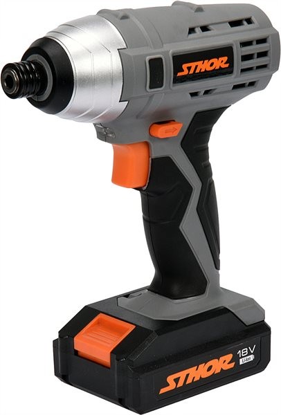 Шуруповерт аккумуляторный STHOR Li-ion 18 В, 1.3 Ач, 100 Nm, патрон 6.3 мм (78961)