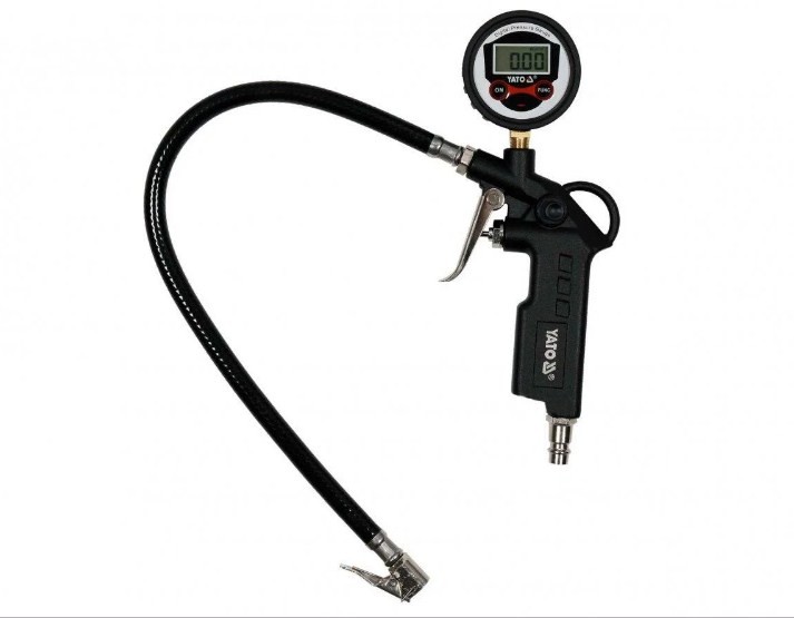 Пневмопистолет для подкачки шин Yato с цифровым LCD манометром P ≤ 0.8 MРa 1/4" (YT-23702)