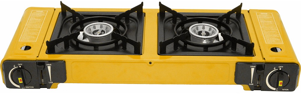 Плита газовая двухконфорочная с пьезоподжигом и адаптером Comfort (кейс) Sigma (2903461)