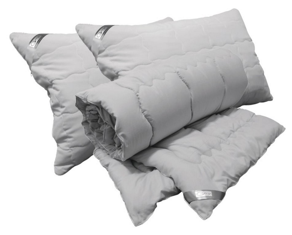 Набор Руно Grey Силикон Одеяло 200х220 см + 2 подушки 50х70 см Серое (925.52Grey)