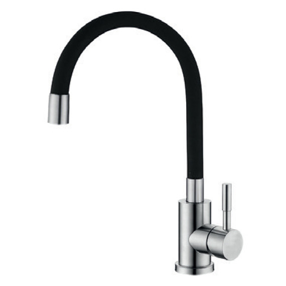 Смеситель для кухни MIXXUS SUS-011 черный силиконовый излив (SS0007)