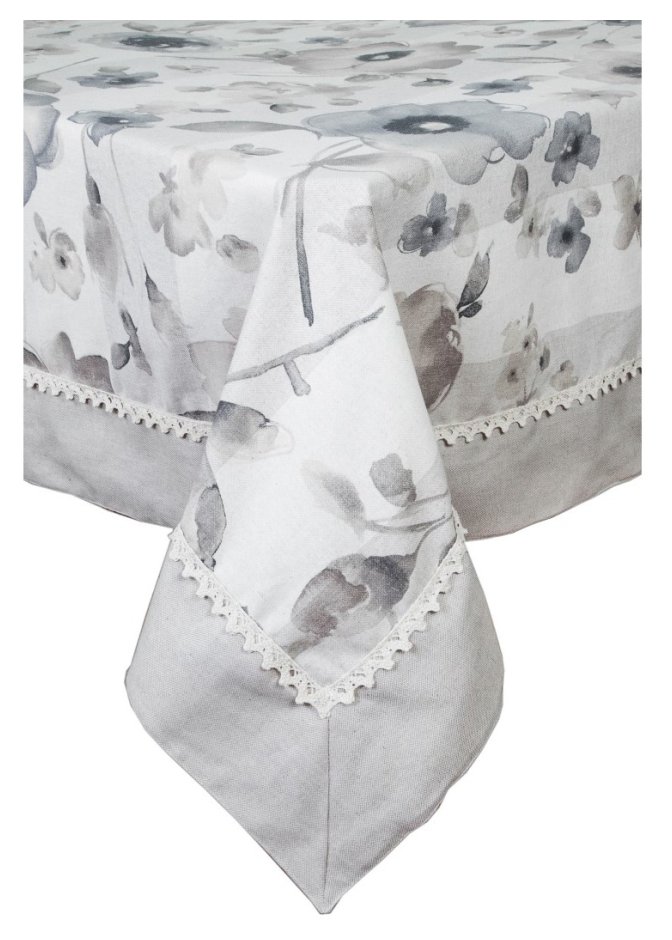 Скатерть Прованс Flowers с кантом и кружевом 140х180 см (.003753)